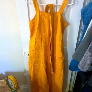 Everlane Linen Yellow Jumpsuit